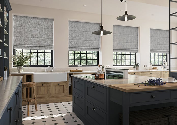 Anaconda, Metallic Grey - Motorised Roman Blind - Image 6